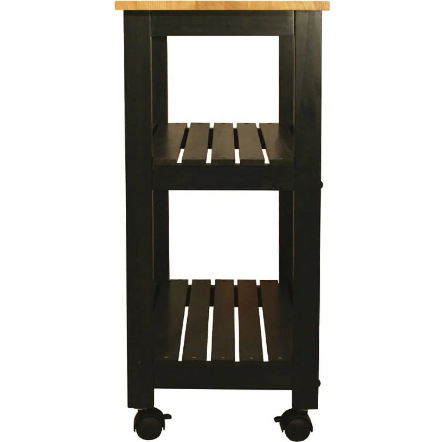 Black Utility Kitchen Cart with Open Storage P476