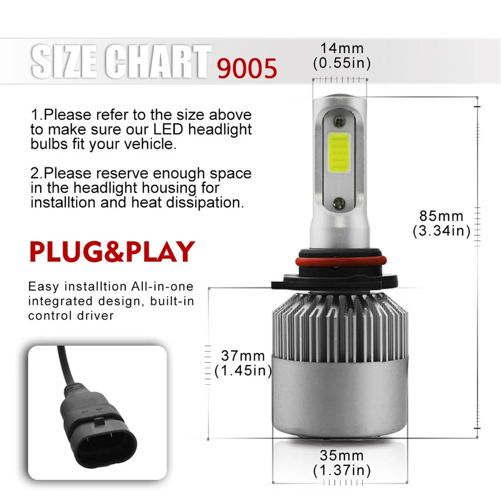 LED Headlight and Fog Light Bulb Pack of 6 O852