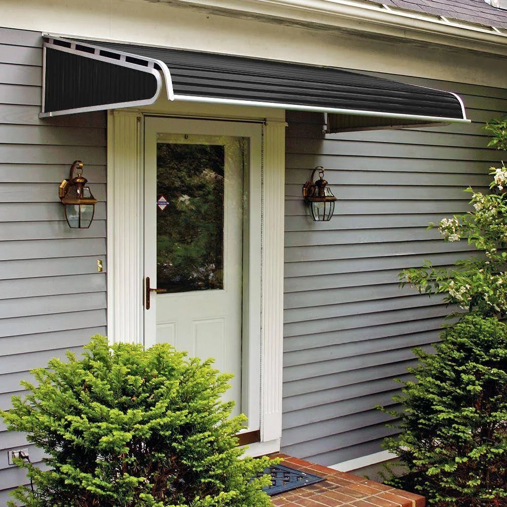 4 ft. Aluminum Door Canopy Awning in Black R52045