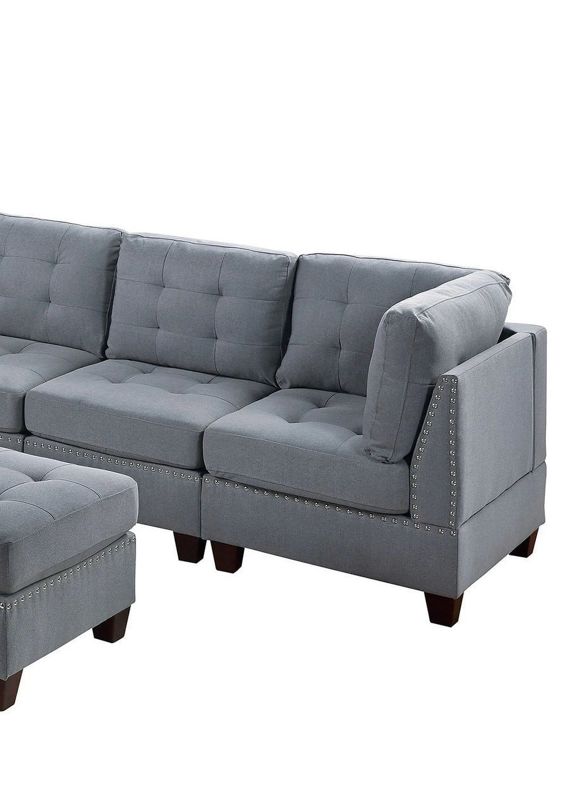 Gray Modular Sectional 7pc Set with Ottoman M6567