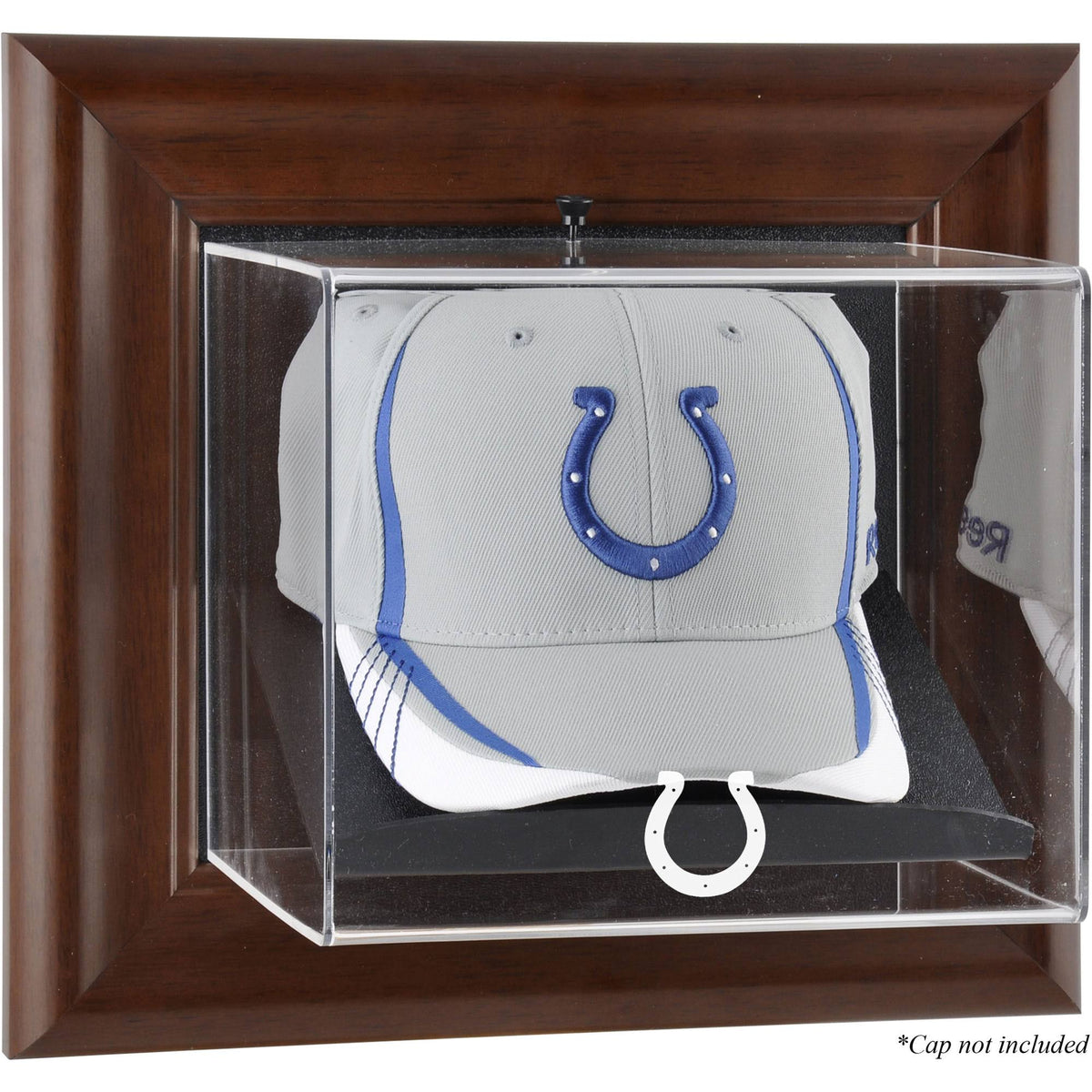 Brown Framed Wall-Mountable Baseball Cap Display Case N400760