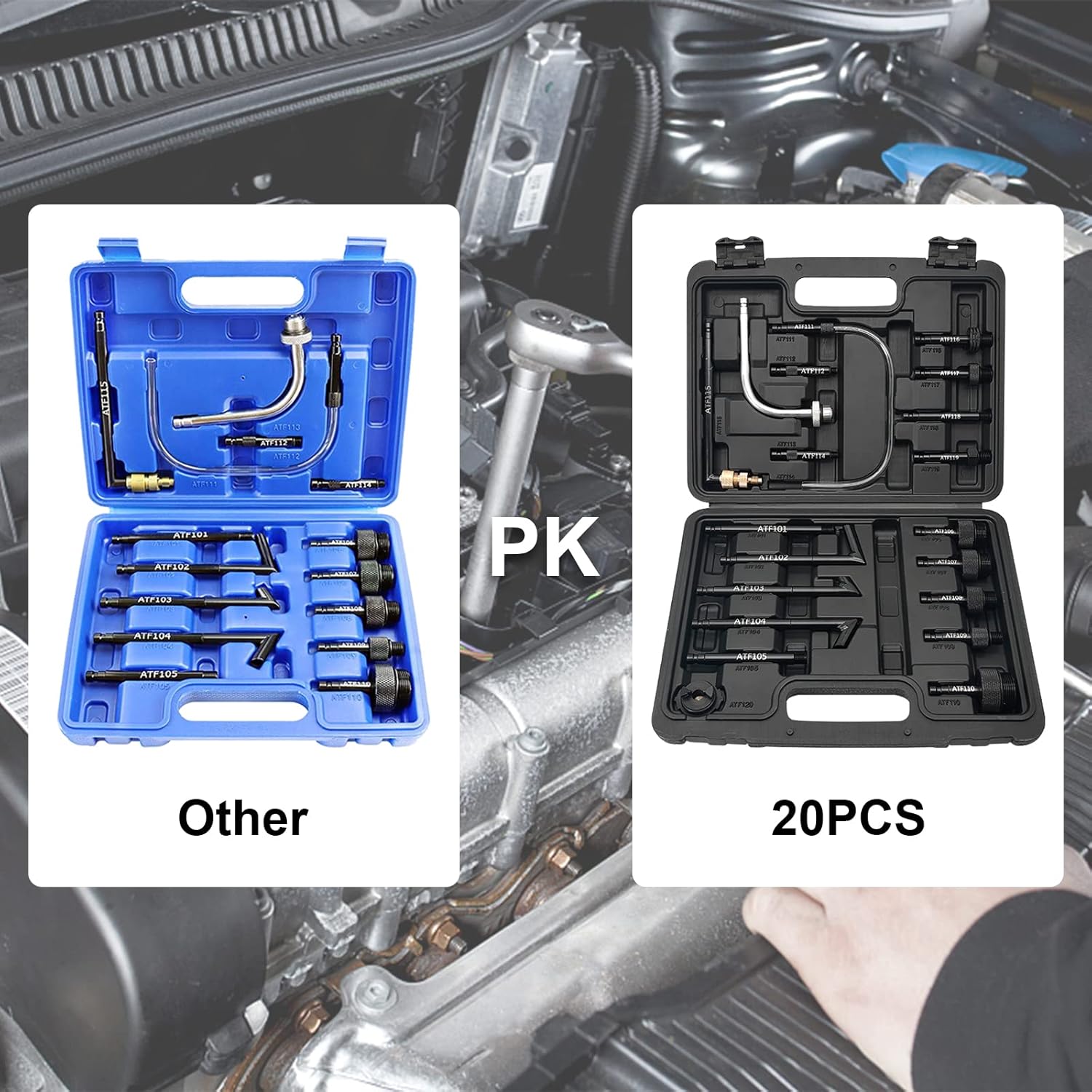 10L Manual Automatic Transmission Fluid Refill Pump Set with 20 PCS Adapters P89505