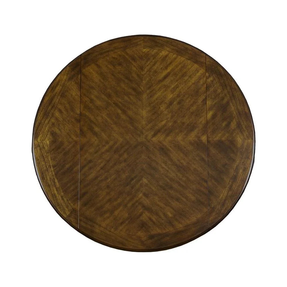 Solid Wood Drop Leaf Dining Table with 2 Chairs in Brown V26817
