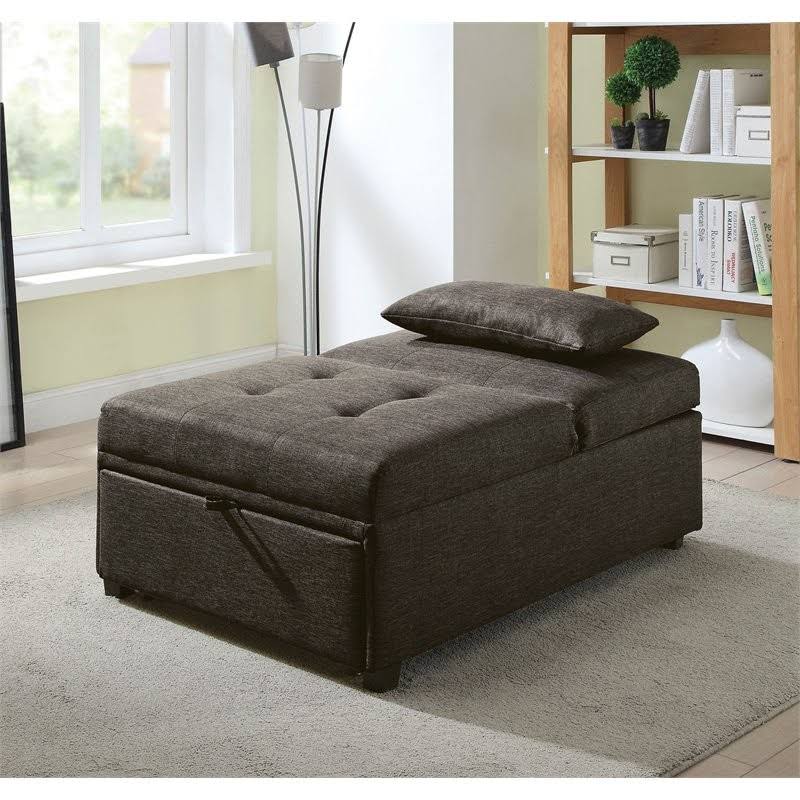 Dark Gray Futon Ottoman N788