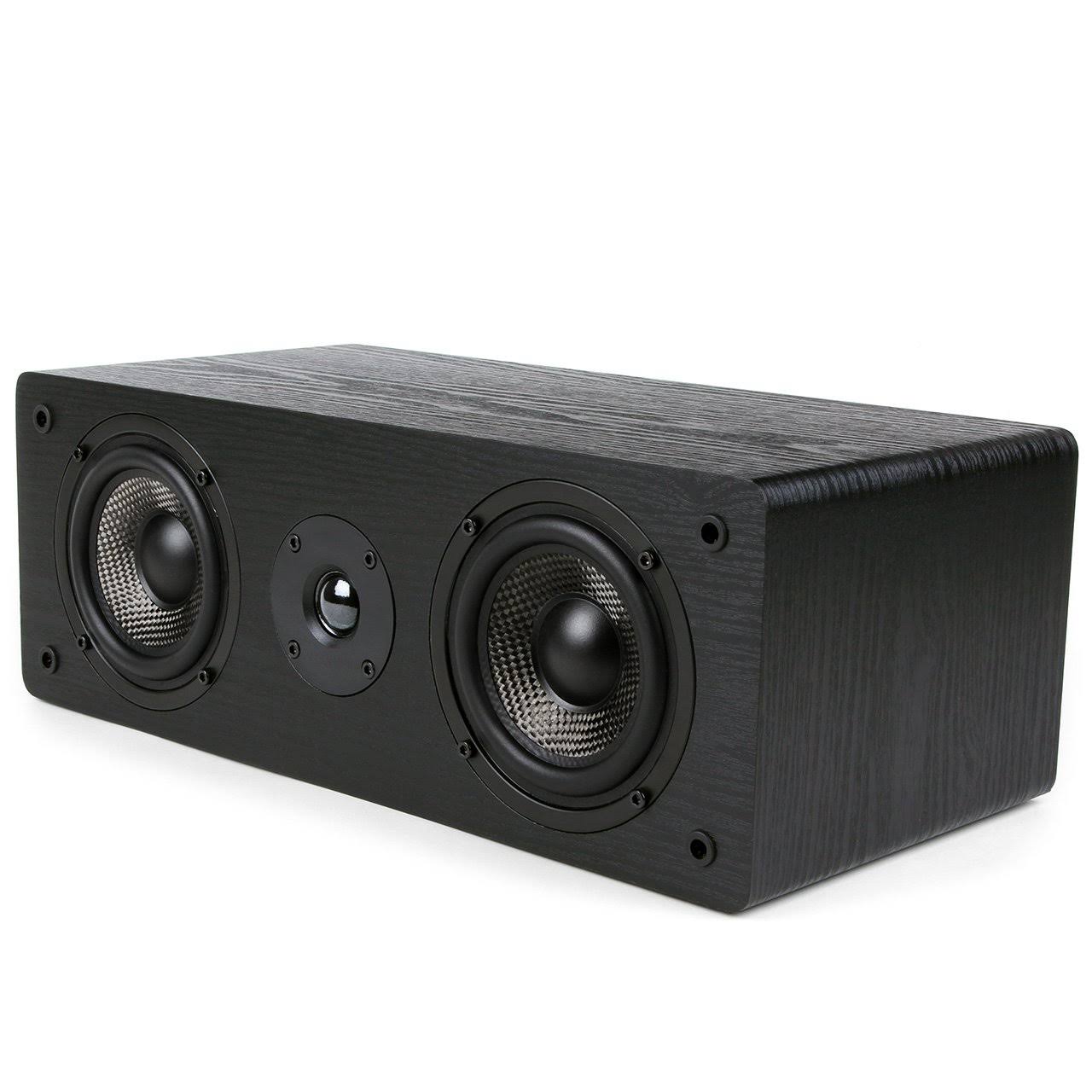 Center Channel Speaker with Dual 4-Inch Carbon Fiber Woofer and Silk Dome Tweeter (Black) R790