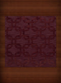 Burgundy Rectangles Loops 8' x 8' Square Area Rug V453931
