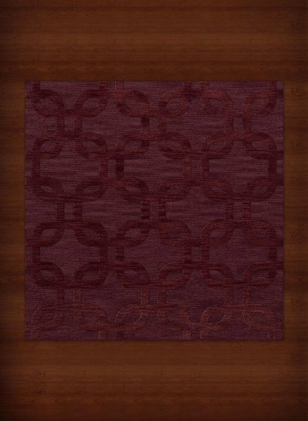 Burgundy Rectangles Loops 8' x 8' Square Area Rug V453931