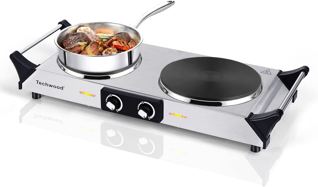 1800W Double Burner Hot Plate with Adjustable Temperature J3599