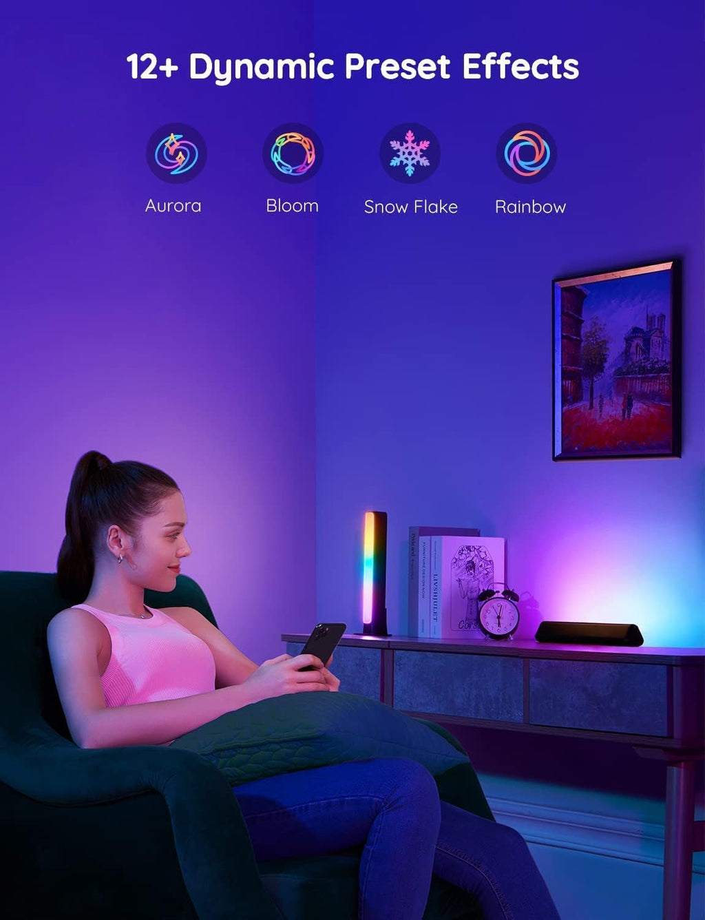 Smart LED Light Bars with WiFi TV Backlights, Pack of 2 H986688