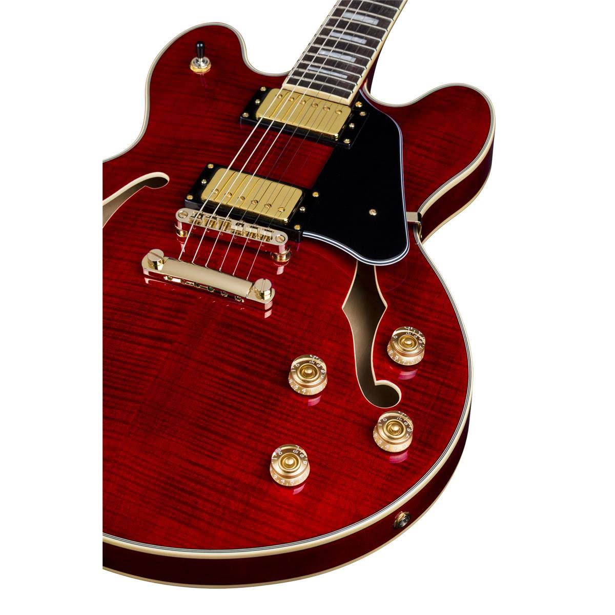 Trans Cherry Semi-Hollow Guitar Q35486