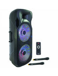 Portable Active Speaker 1000W with USB, Bluetooth, FM and 2x UHF Microphones Q458