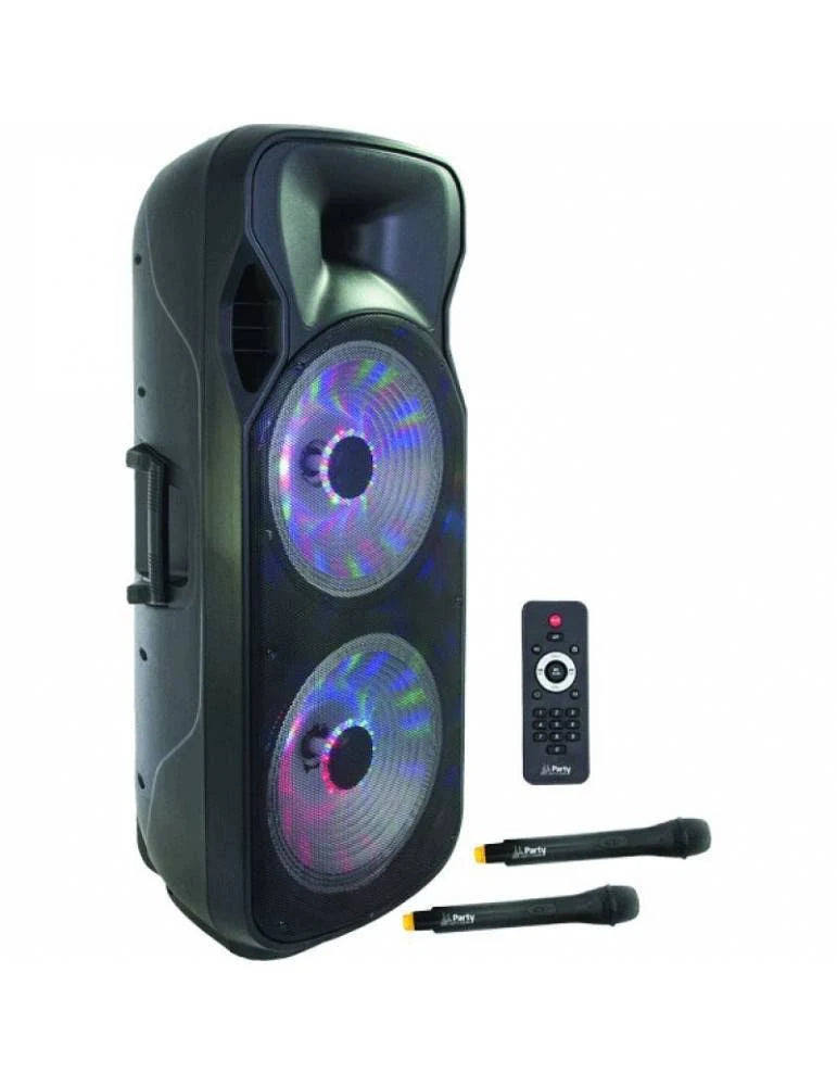 Portable Active Speaker 1000W with USB, Bluetooth, FM and 2x UHF Microphones Q458