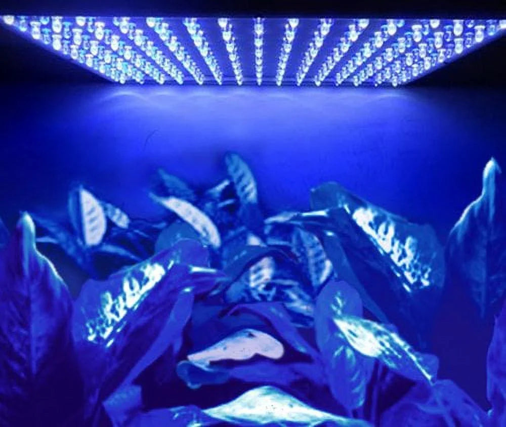 Square 12" LED Grow Light System 225 Blue LED 14W with Hanging Kit R128