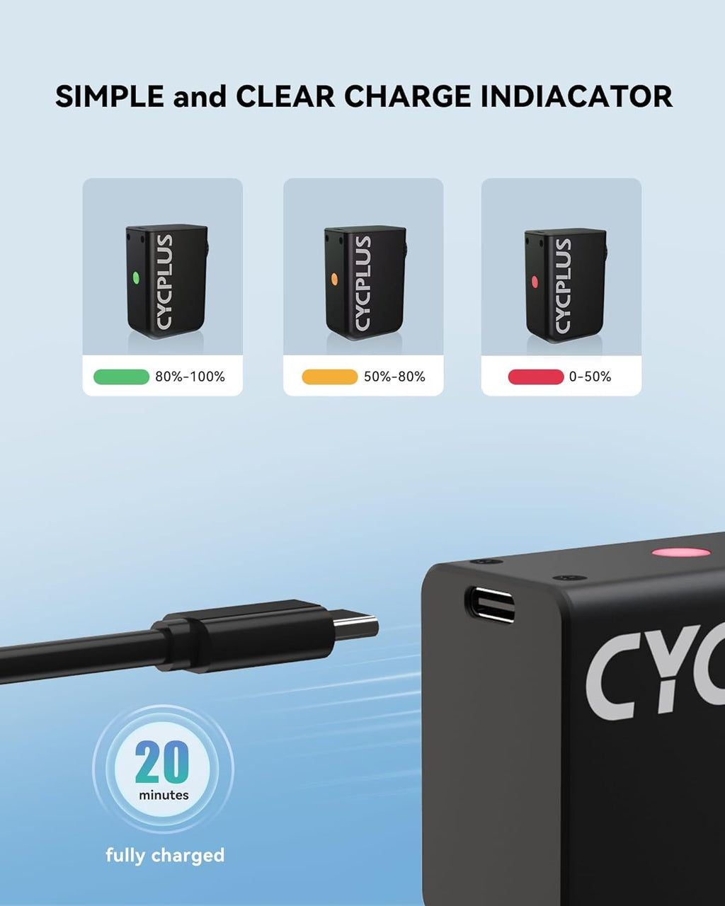 Tiny Pump Bike Pump Portable Ultra-Mini 100PSI Electric Bicycle Pump Type-C Rechargeable Battery E821632