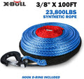 3/8" x 100ft Dyneema Synthetic Winch Rope with Hook N7322