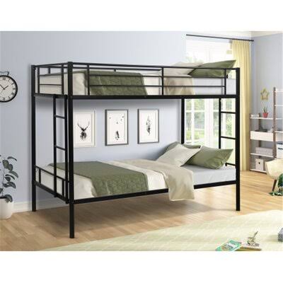 Black Twin Over Twin Metal Bunk Bed U9410