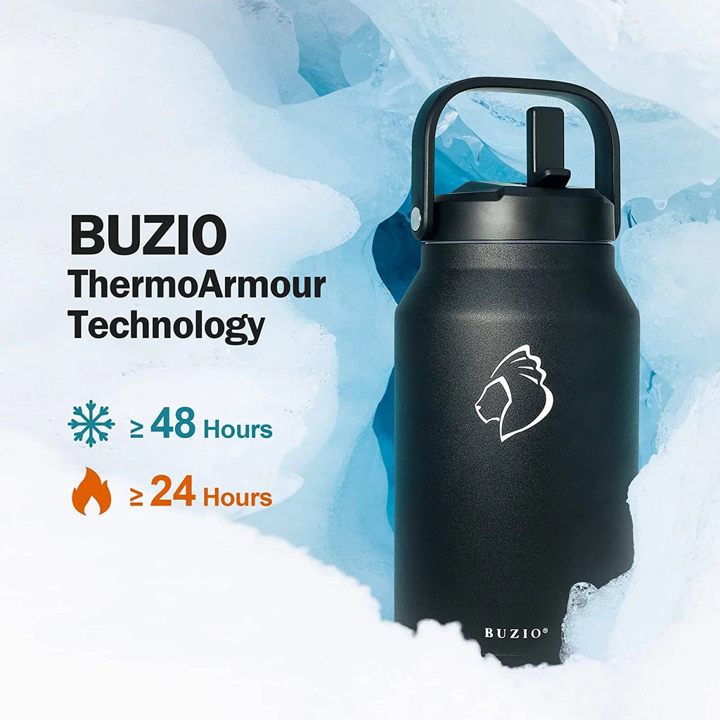 64oz Insulated Stainless Steel Water Bottle with Straw Lid Q549881