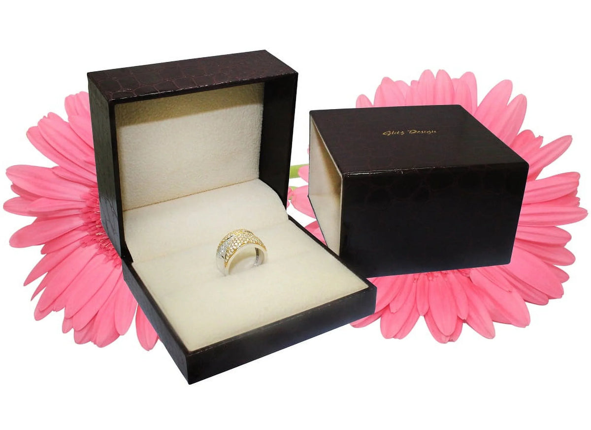 14K White Gold Black Diamond Wedding Ring Set E521