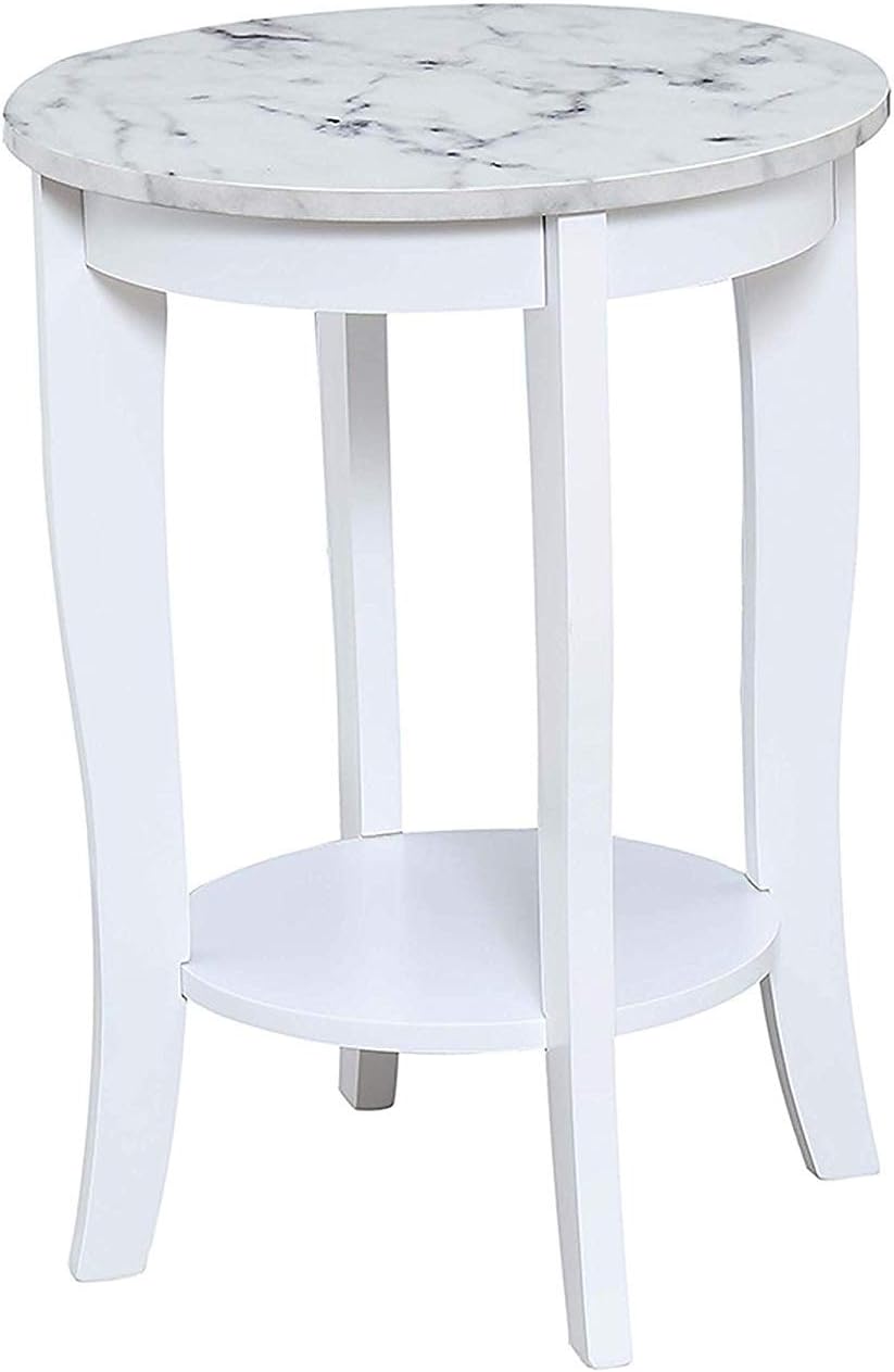 White Round End Table Y9442
