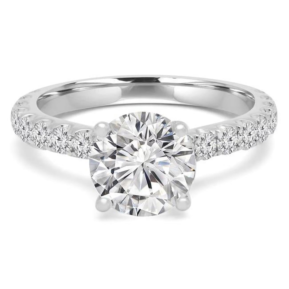 14K White Gold Diamond Solitaire Engagement Ring Y96991