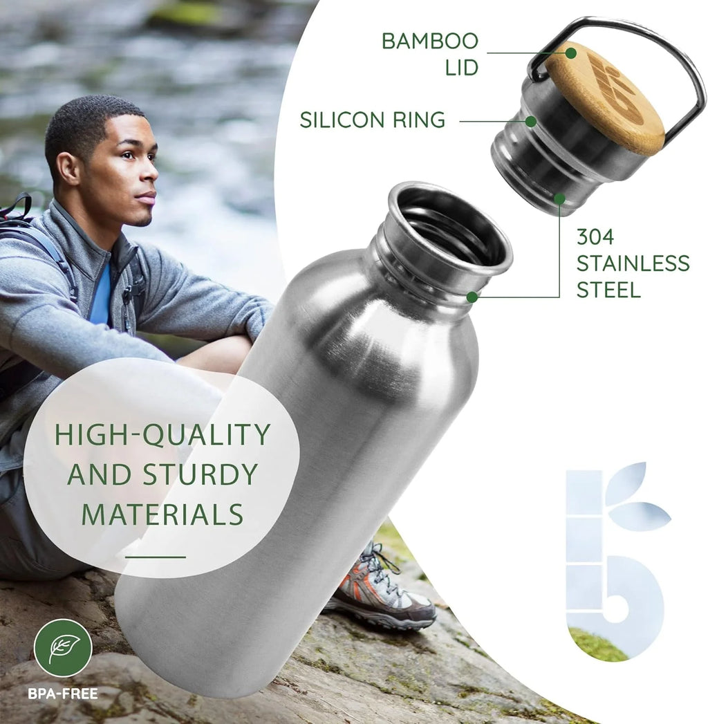32 oz Single Wall Stainless Steel Water Bottle G59133