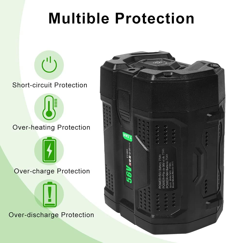56 Volt 7.5 Ah Lithium Battery Replacement 7500mah with Power Indicator U970488