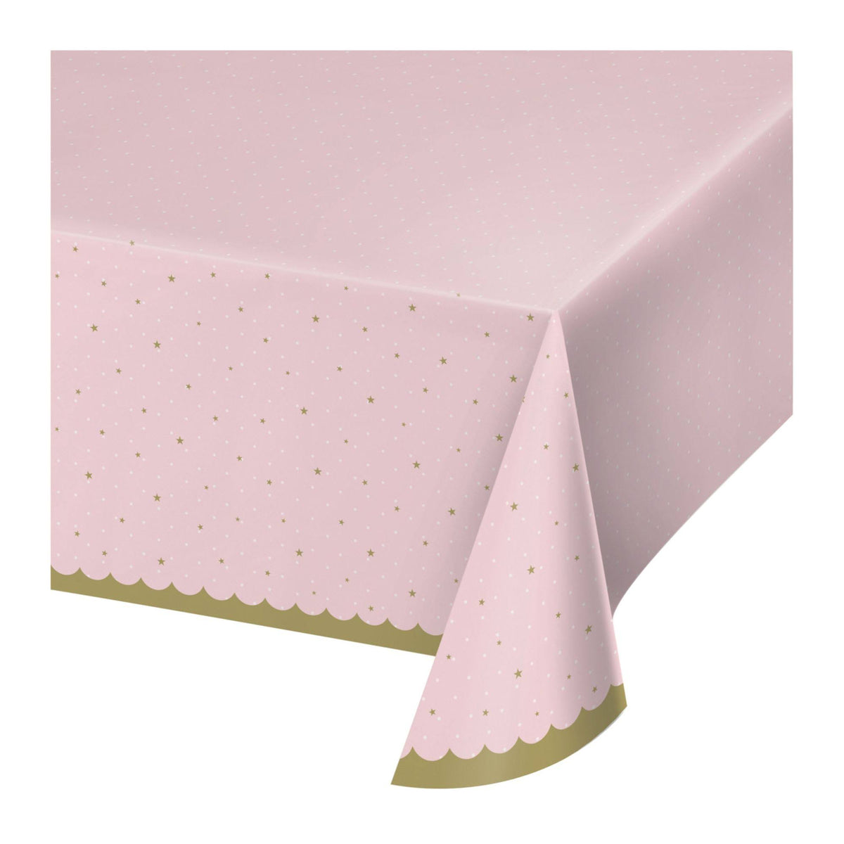 Pink and Gold Disposable Table Cloth 102x22 L6395