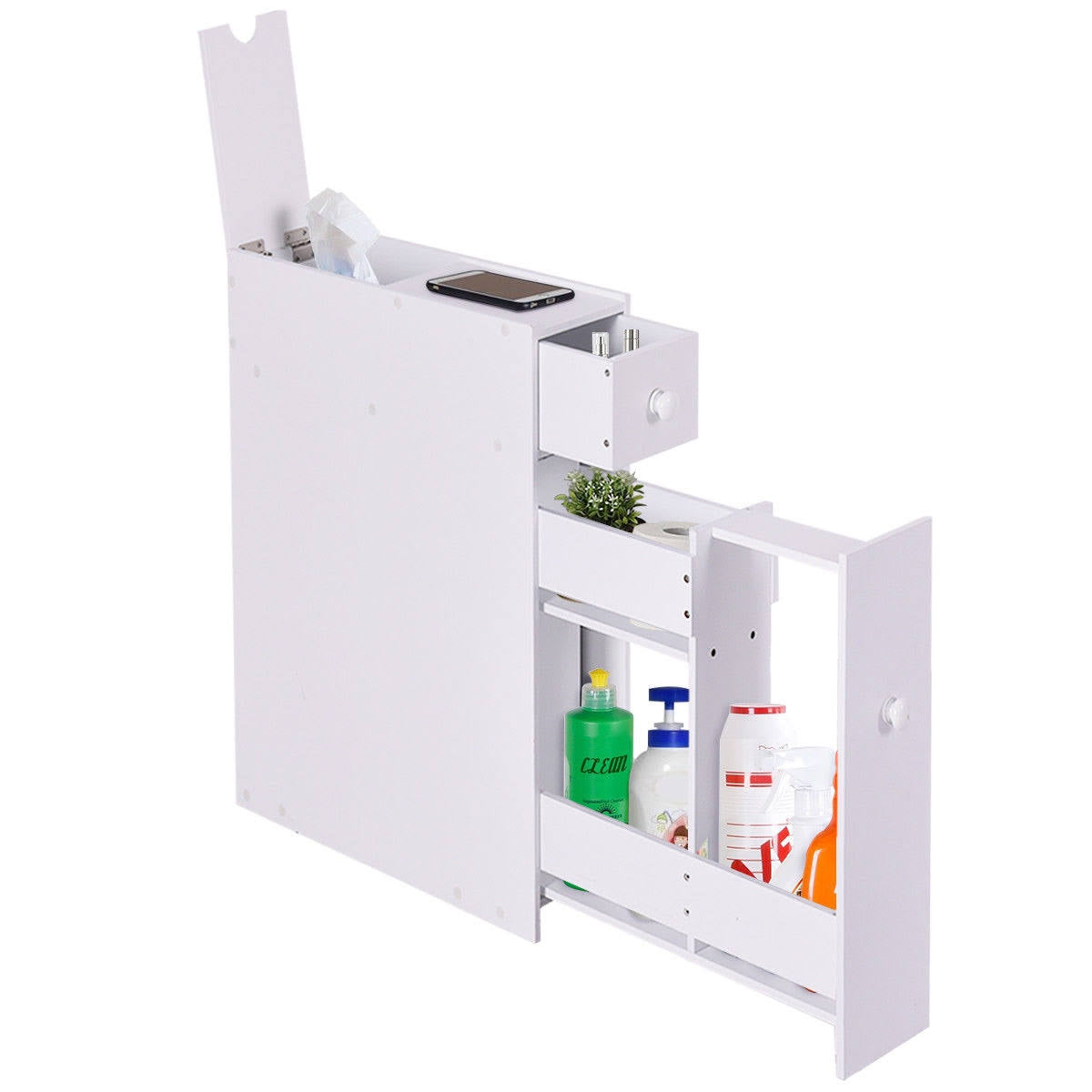 White Bathroom Cabinet Storage Organizer X4996
