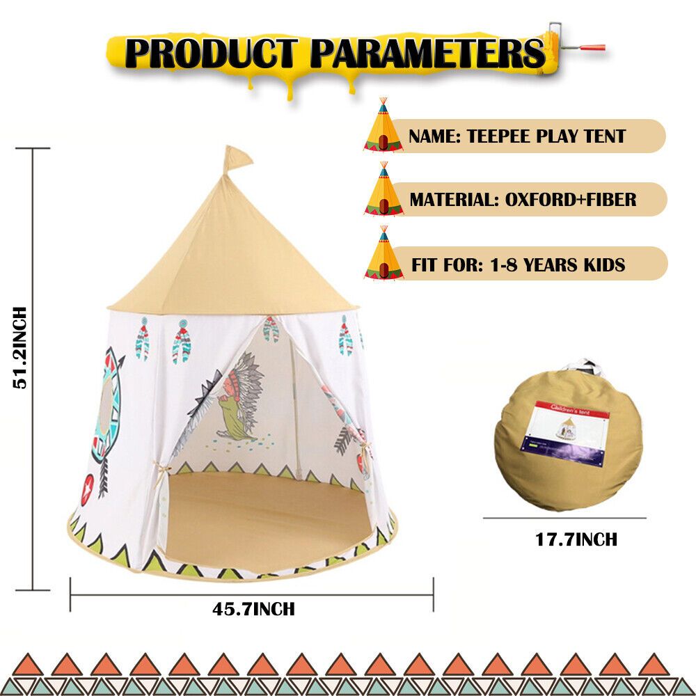 Indian Teepee Kids Playhouse with Carrying Bag Z532