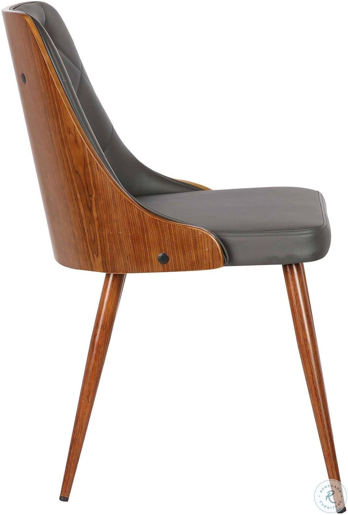 Walnut Gray Mid-Century Dining Chair L7394