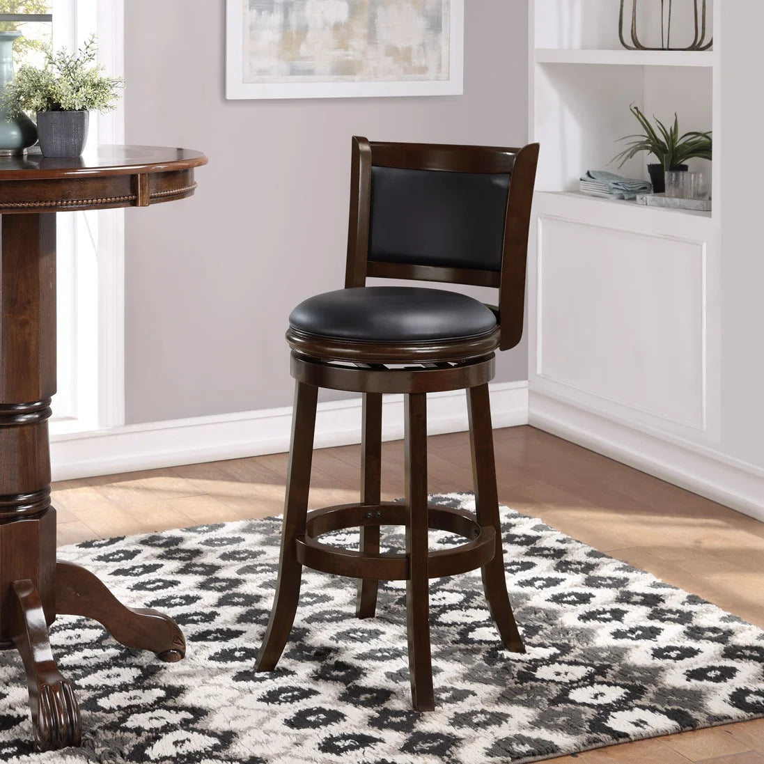 Cappuccino Swivel Wood Kitchen Bar Stool N18633