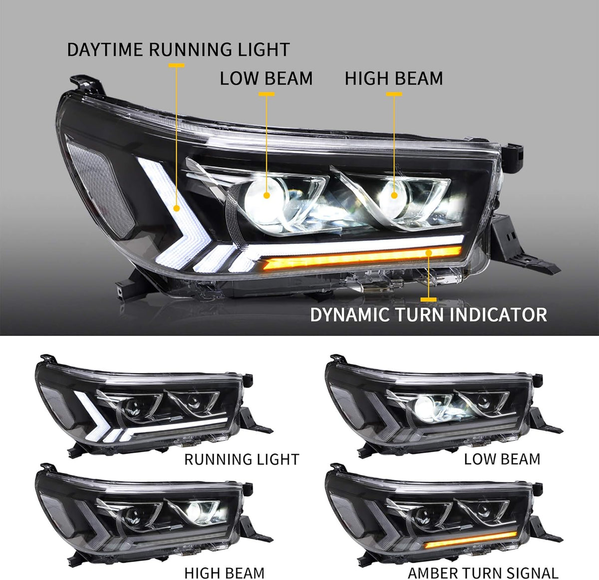 LED Headlights with Sequential Turn Signal F872862