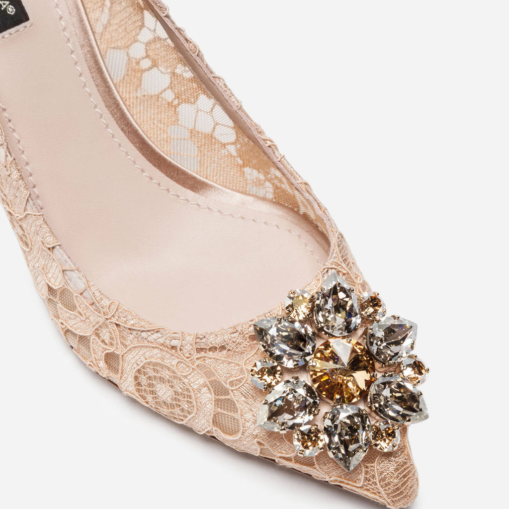 Crystal-Embellished Lace Pumps G493406