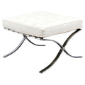 Ivory Leather Ottoman B423752