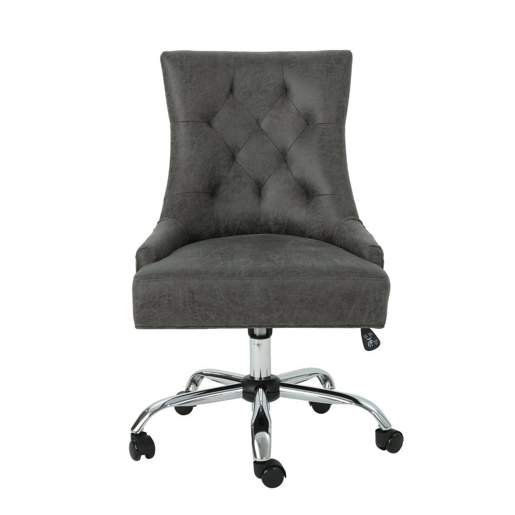 Slate Microfiber and Chrome Office Chair P868
