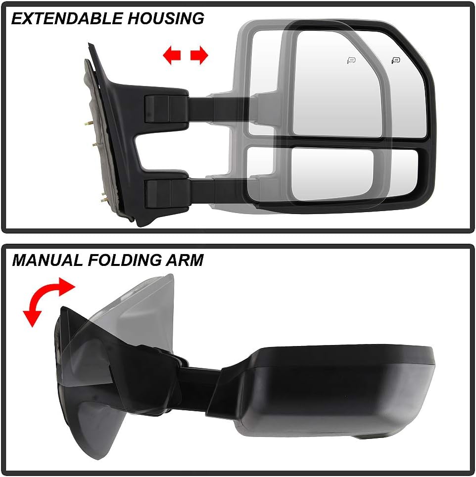 Telescoping Power Heat Signal Towing Mirrors for Ford F250 F350 F450 V5696