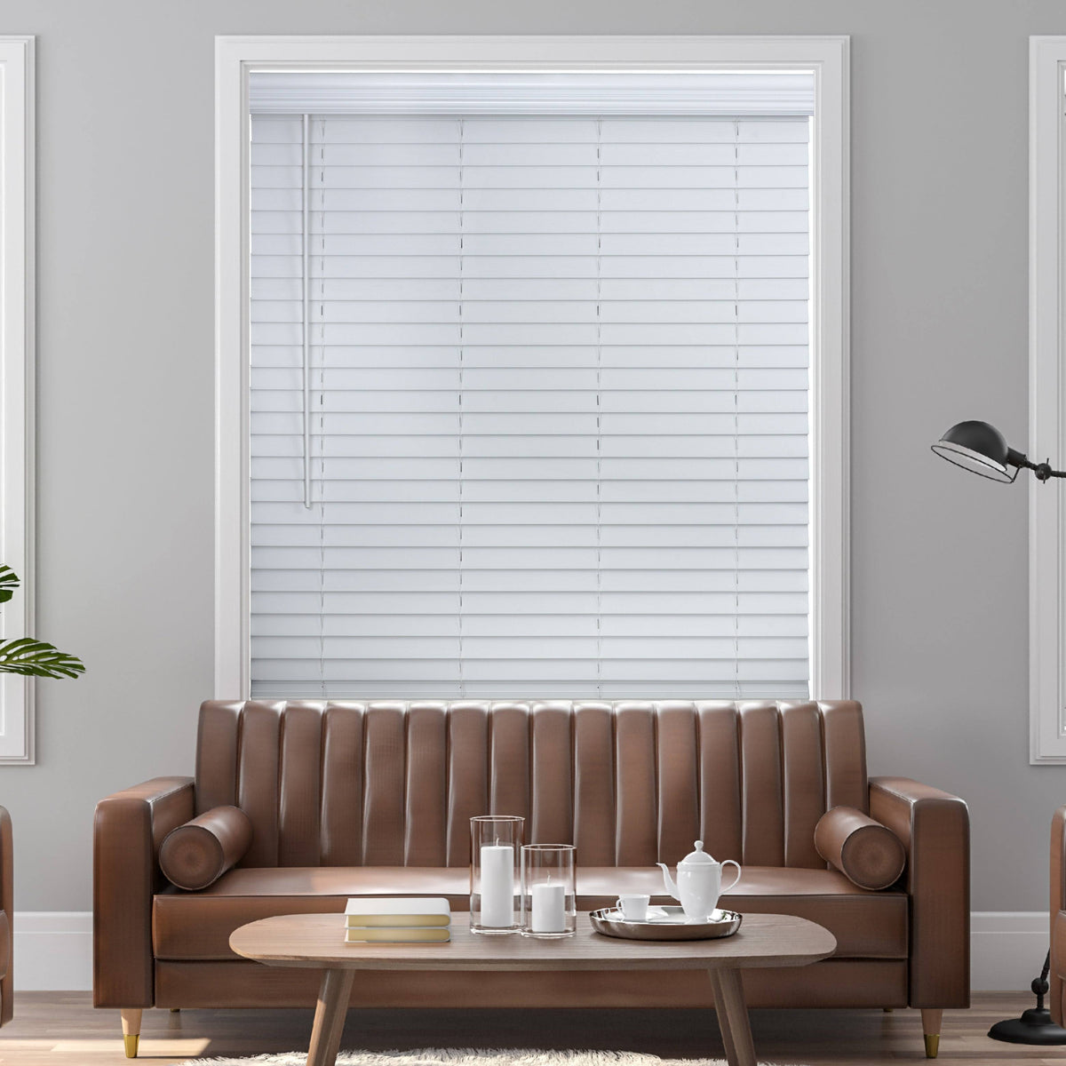 2x22 Cordless Faux Wood Blind White X53814