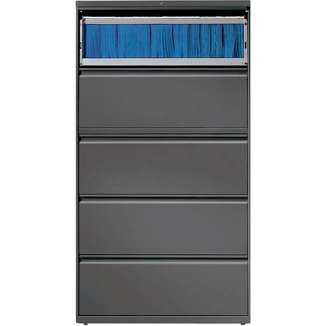 Charcoal 5-Drawer Metal Lateral File Cabinet P7185