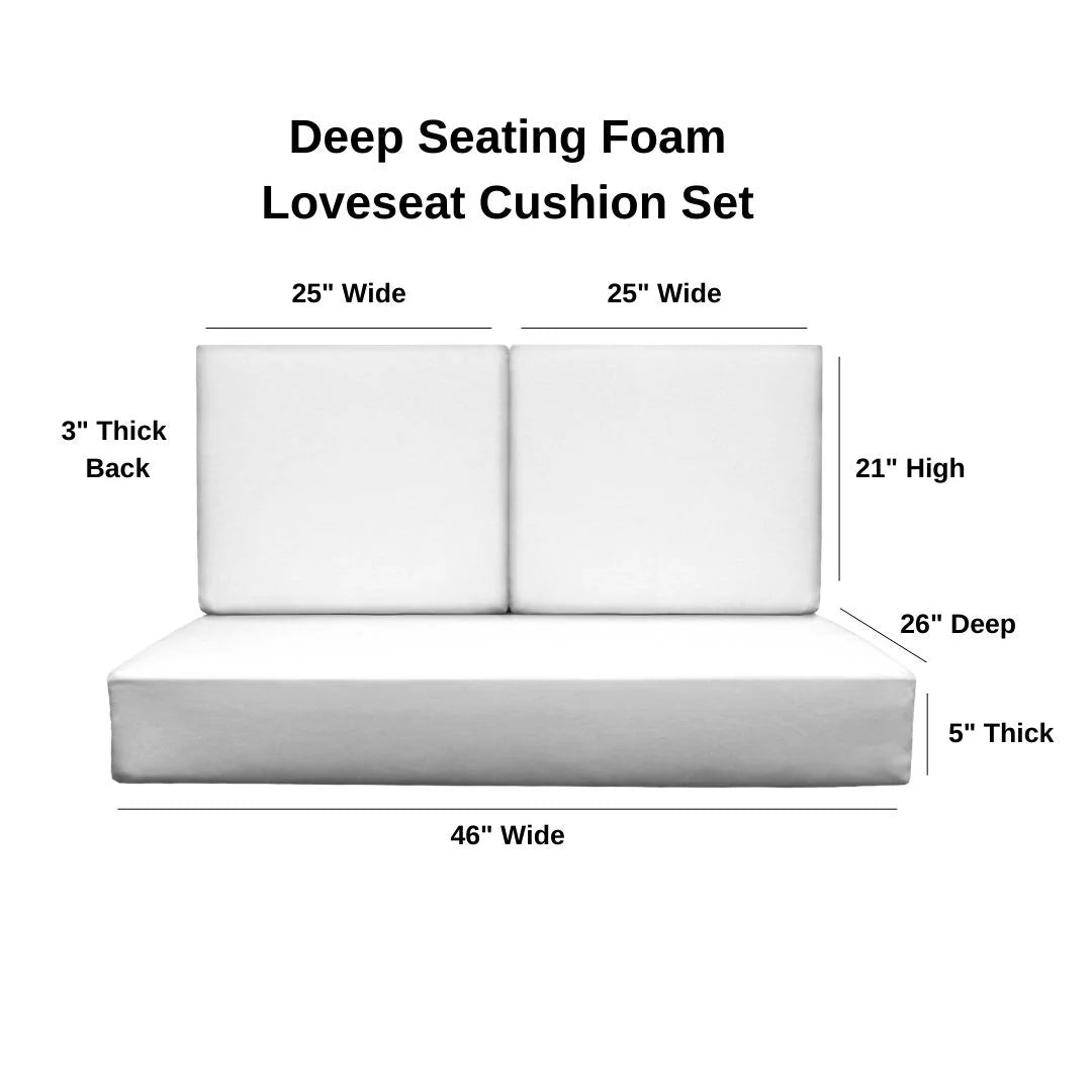 Foam Deep Seating Loveseat Cushion Set, Black W3036