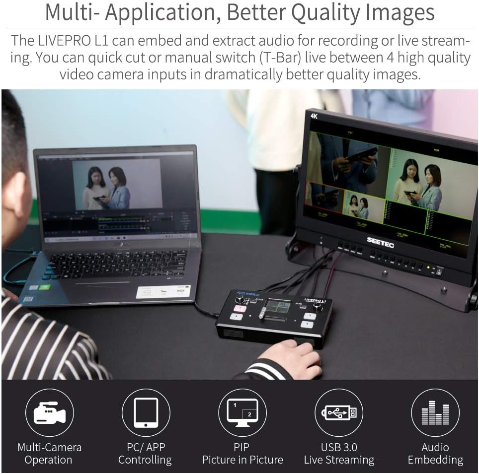 Multi Camera Video Mixer Switcher with 4 x HDMI Inputs B14710