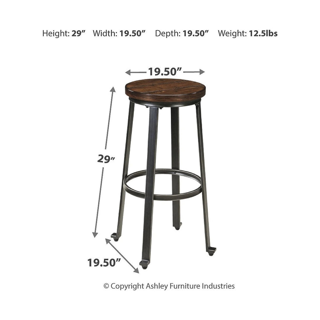 Industrial 29" Pub Height Barstool, Set of 2 E11092