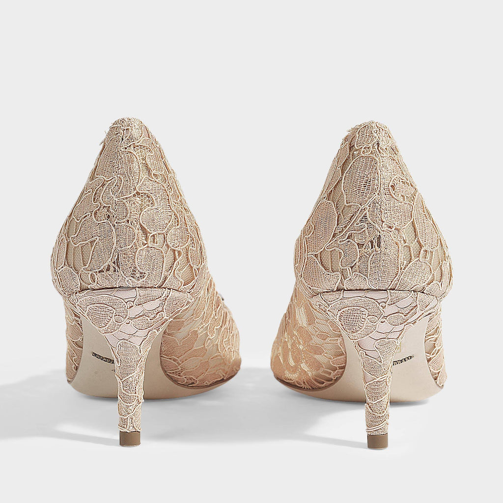 Crystal-Embellished Lace Pumps G493406