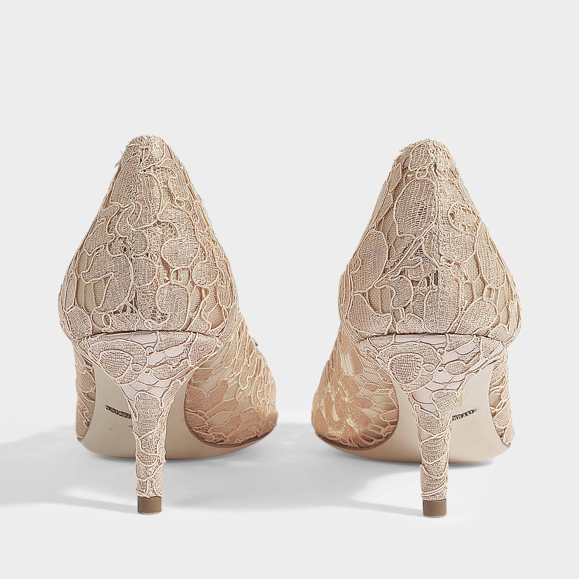 Crystal-Embellished Lace Pumps G493406