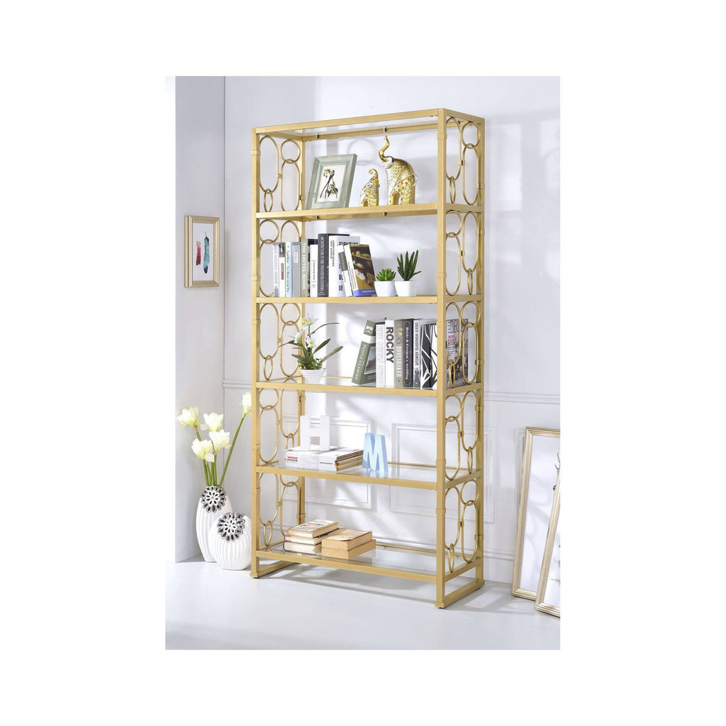 Clear Glass & Gold Bookshelf R376536