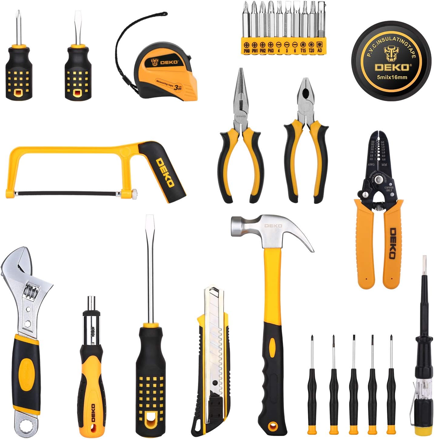 198 Piece Home Repair Tool Kit with Plastic Toolbox P811