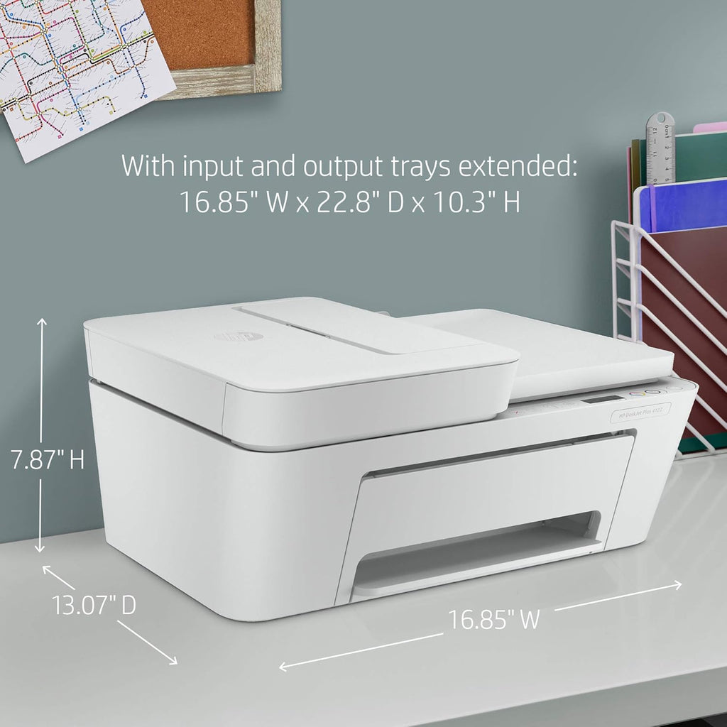 HP DeskJet Plus 4122 All-in-One Printer, Wireless Printing, Instant Ink Ready, Renewed V1003