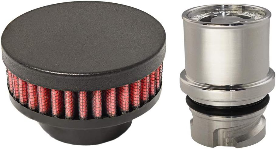 Baffled Billet Valve Cover Breather Flat Black Pack of 2 E779438