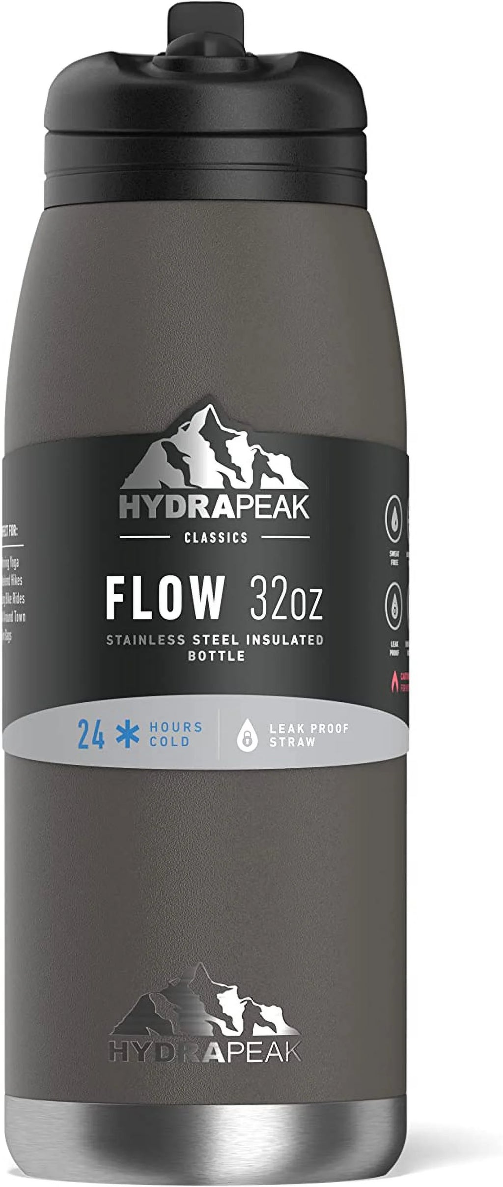 1L Insulated Stainless-Steel Water Bottle with Straw V934242