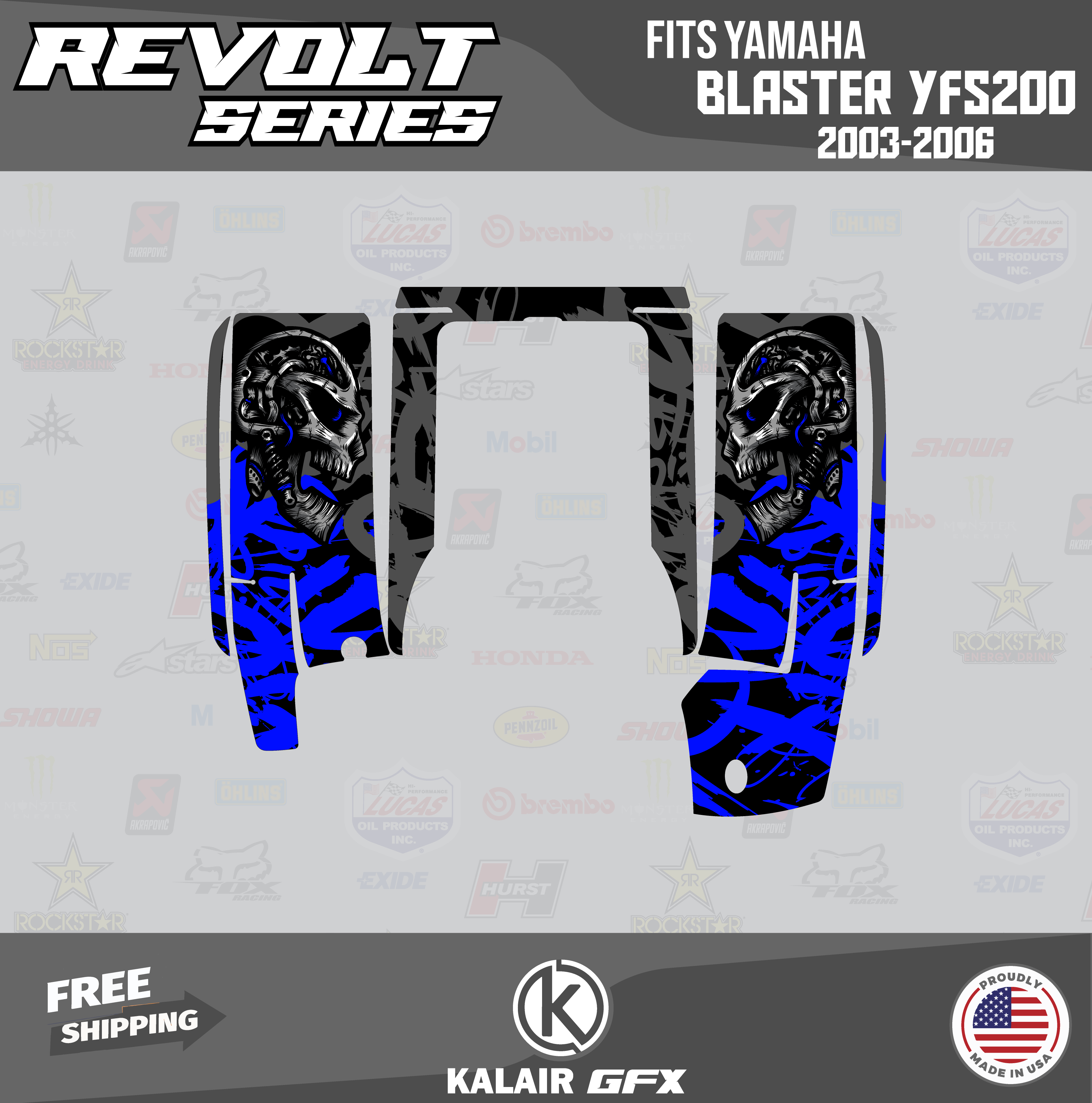 GFX Graphics Kit for Yamaha ATV BLASTER YFS 200 A702