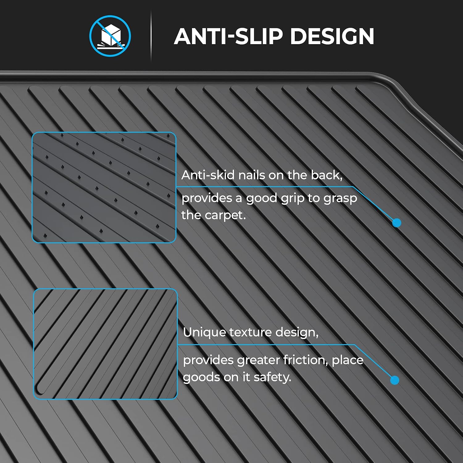 Black Heavy Duty Cargo Liner Trunk Mat for RAV4 P6960